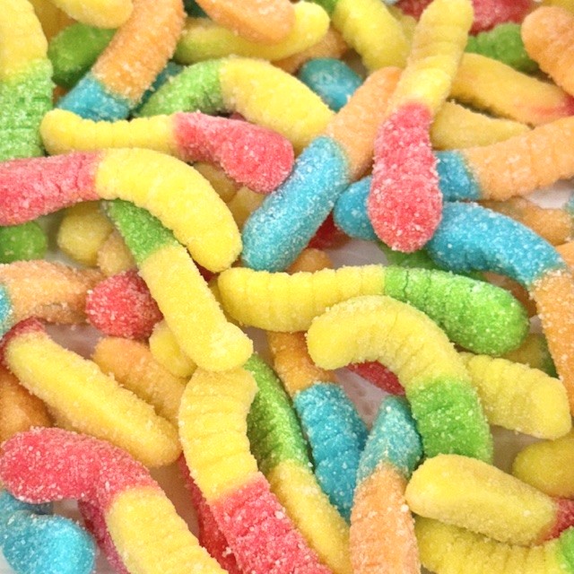 Mini Sour Neon Worms (Albanese)