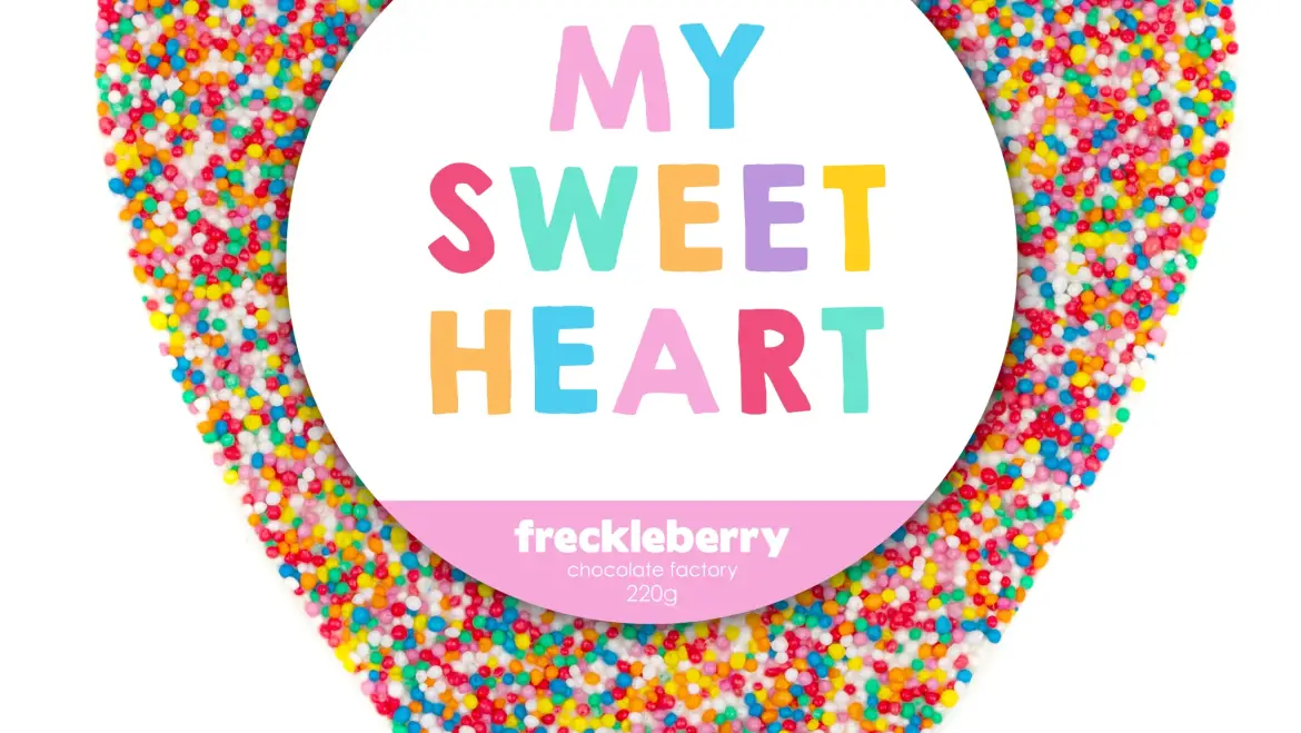 Freckleberry Giant Freckle HEART – MILK CHOC 220g