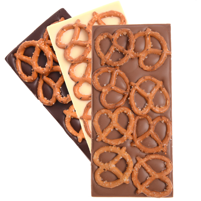 Freckleberry Block Pretzels – MILK CHOC 100g