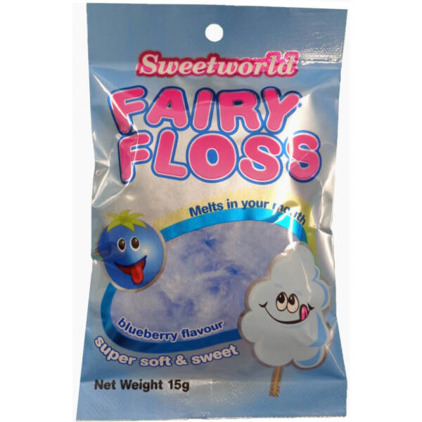 Sweet World Fairy Floss- Blueberry 15g