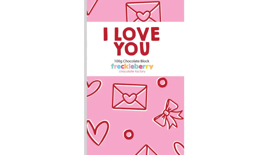 Freckleberry Wrapped Block “I LOVE YOU” – MILK 100g