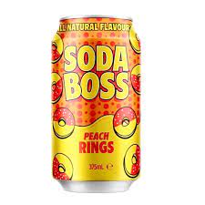 Soda Boss Peach Rings 375ml Can