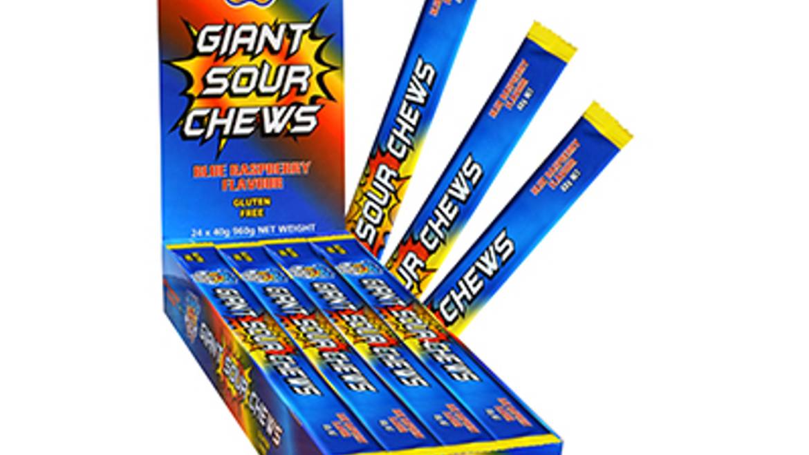 TNT Giant Sour Chew Bars – Blue Raspberry