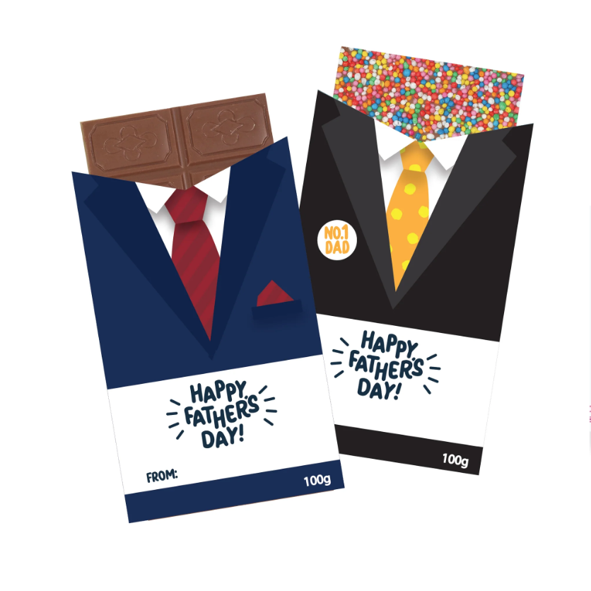 Freckleberry Wrapped Block “HAPPY FATHERS DAY” – MILK CHOC 100g