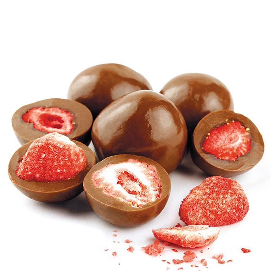 Milk Choc Freeze Dried Strawberries (250g Bag) - Image 2