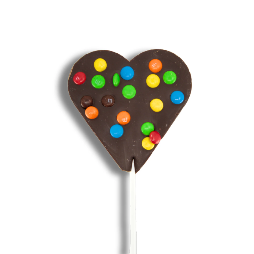Freckleberry M&M’s Heart Pop – DARK CHOC 45g