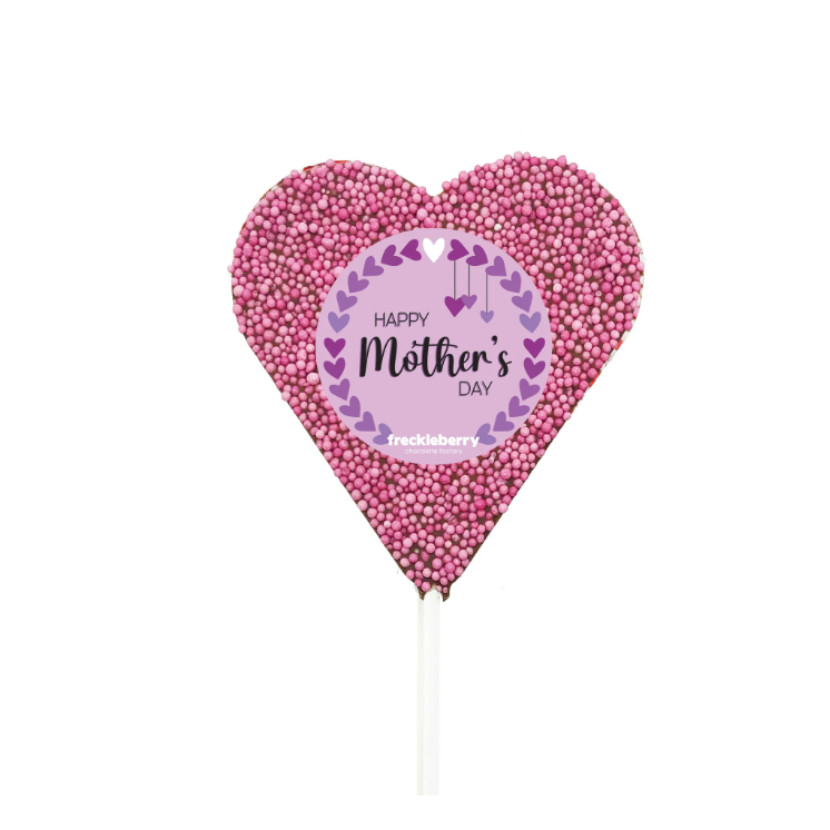 Freckleberry MOTHERS DAY Pink Heart Freckle Pop – MILK CHOC 45g