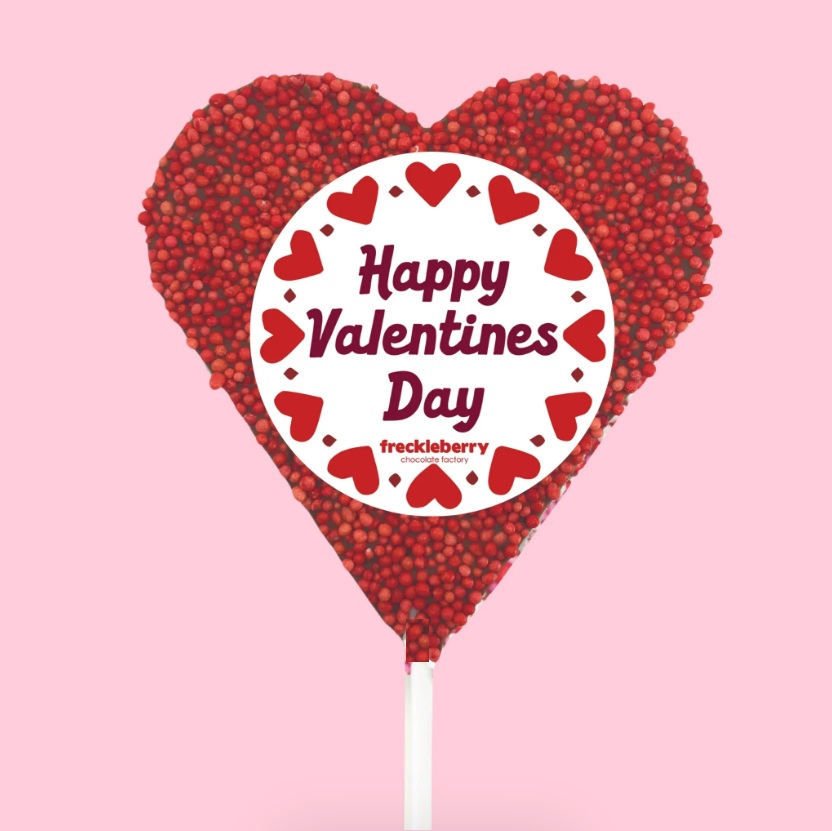 Freckleberry Red Freckle Heart Pop VALENTINES DAY – MILK CHOC 45g