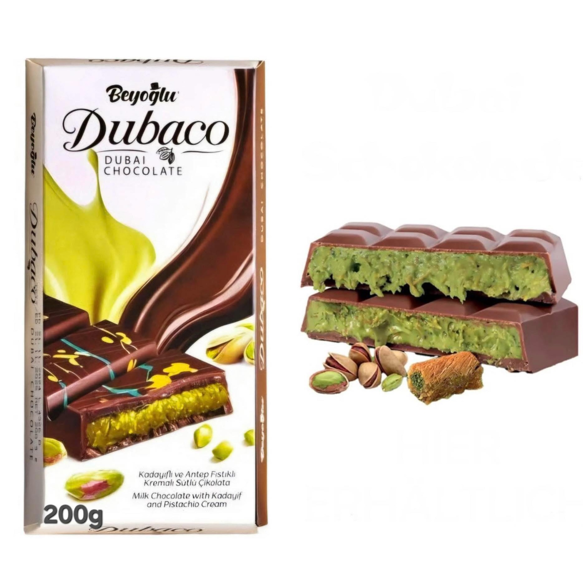 Dubai Chocolate Block 200g - Image 3