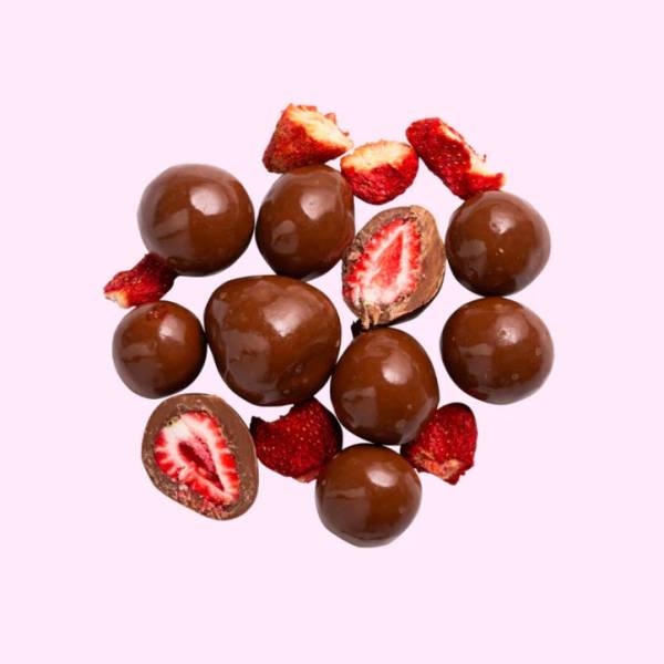 Milk Choc Freeze Dried Strawberries (150g Bag) Freckleberry